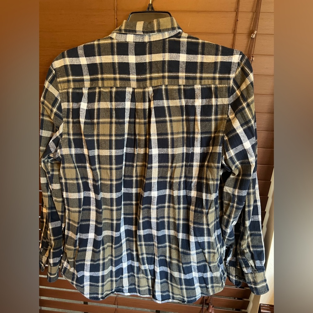 St. John's Bay Men's Casual Plaid Shirt - Blue and Tan - Picture 3 of 3